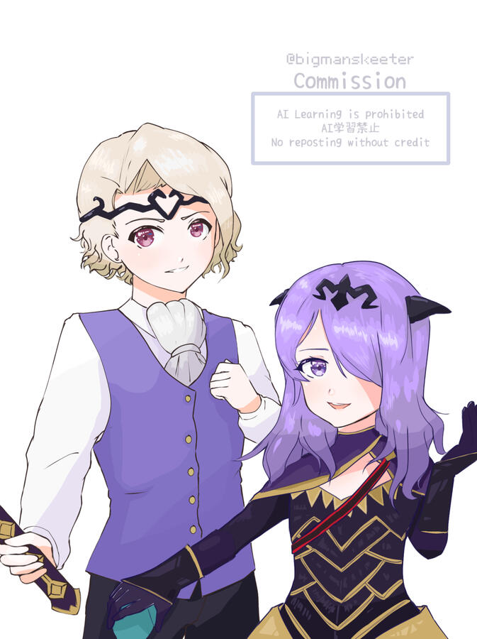 Child Xander &amp; Child Camilla - Half Body Commission