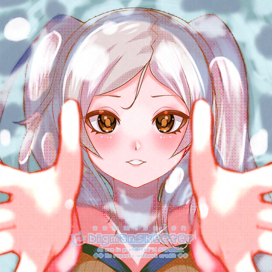 Robin in Water - 1x1 Rendered Headshot Comm